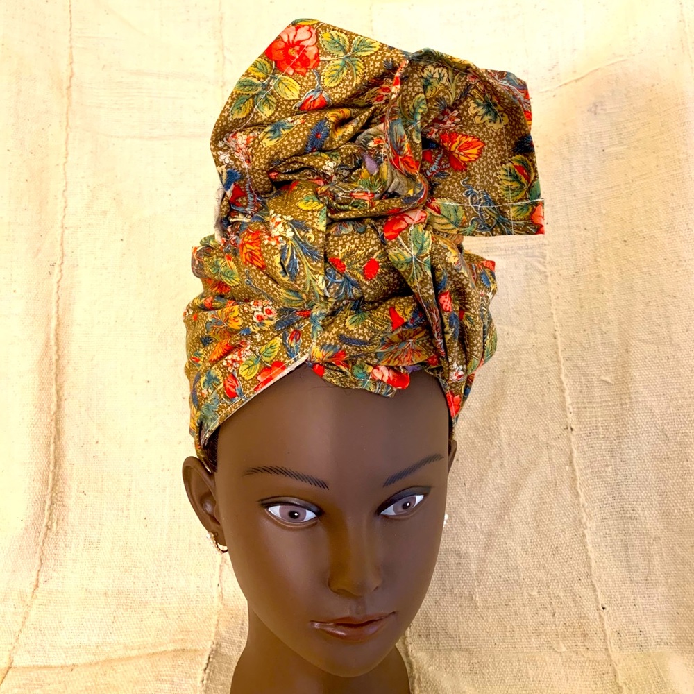 Hand Crafted Headwrap & Mask Set - Picture 3 of 7